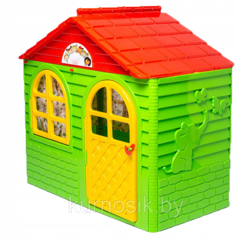 Игровой домик детский пластиковый №1 Doloni (Долони) 129-69-120 см (арт.025500/12) Зеленый - фото 5 - id-p160365722