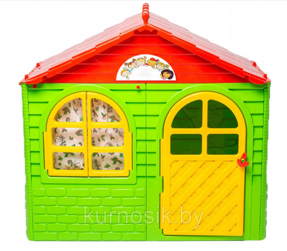 Игровой домик детский пластиковый №1 Doloni (Долони) 129-69-120 см (арт.025500/12) Зеленый - фото 6 - id-p160365722