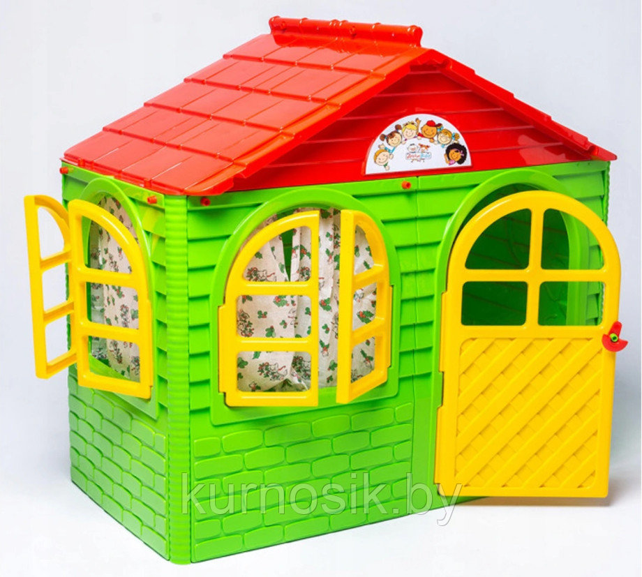 Игровой домик детский пластиковый №1 Doloni (Долони) 129-69-120 см (арт.025500/12) Зеленый - фото 8 - id-p160365722
