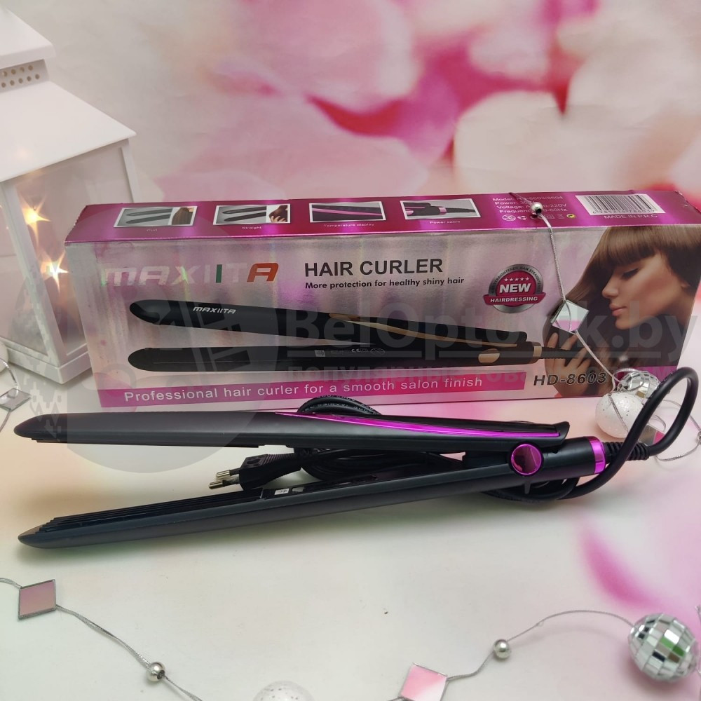 Стайлер 3 в 1 Hair Curler MAXITA HD-8603/8604 с турмалиновым покрытием (плойка + гофре + утюжок) - фото 3 - id-p153081847