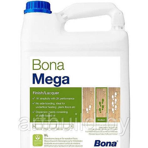 Паркетный лак на водной основе Bona Mega (1 л.) 5, фото 2