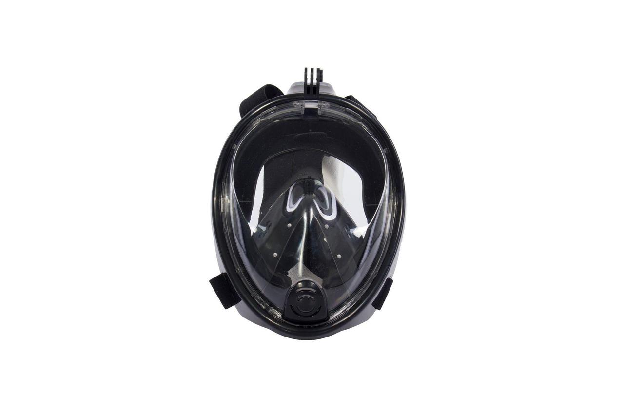Маска для плавания и снорклинга с креплением для экшн-камеры S/M (черный) - фото 4 - id-p160406388