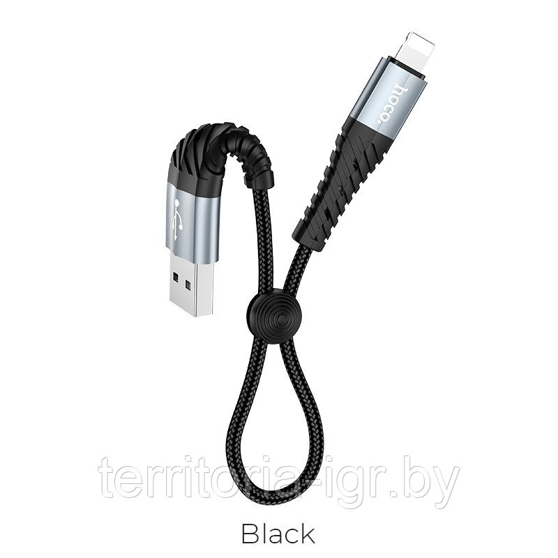 Дата-кабель X38 Lightning 0.25м. 2.4A. черный Hoco - фото 2 - id-p160425397
