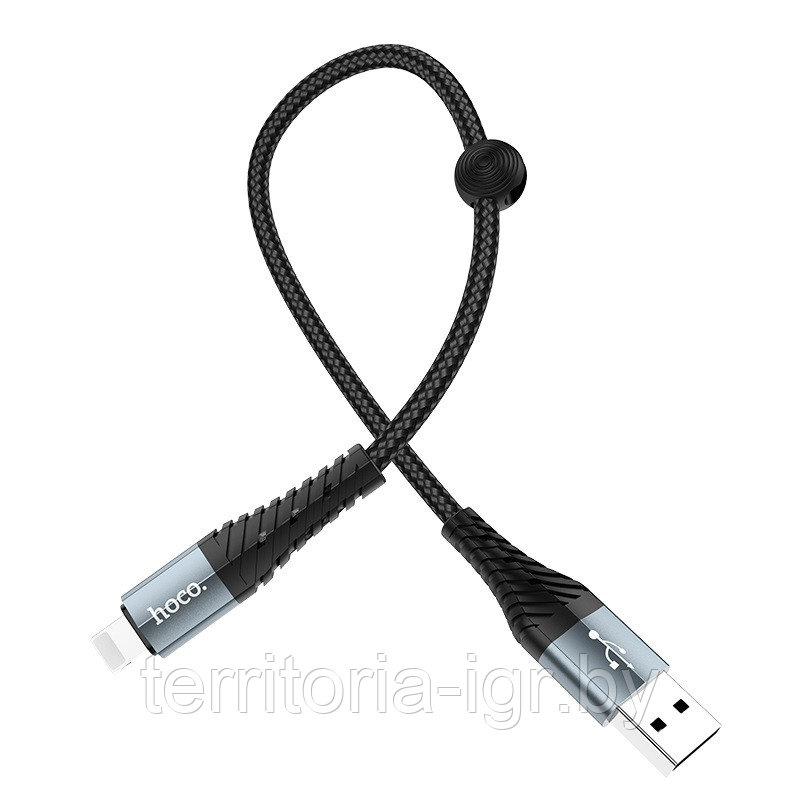 Дата-кабель X38 Lightning 0.25м. 2.4A. черный Hoco - фото 3 - id-p160425397