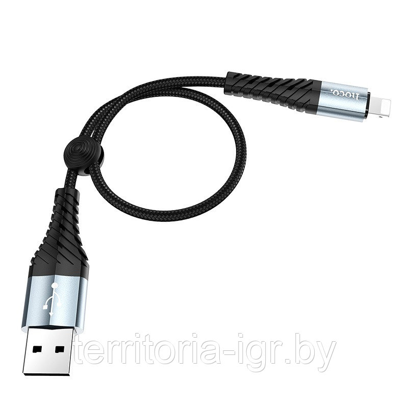 Дата-кабель X38 Lightning 0.25м. 2.4A. черный Hoco - фото 4 - id-p160425397