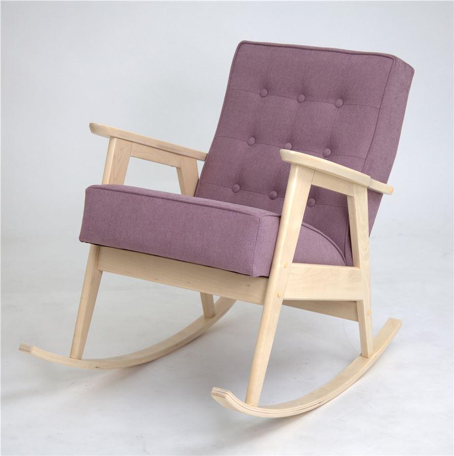 Кресло-качалка РЕТРО (беленый дуб / 08 - розовый)