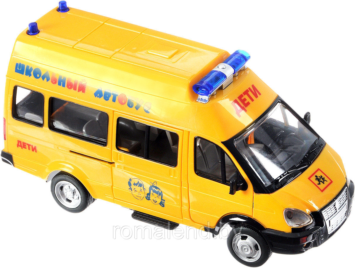 Коллекционная инерционная модель, Газель "Школьный автобус", масштаб 1:29, свет, звук - фото 2 - id-p160493522