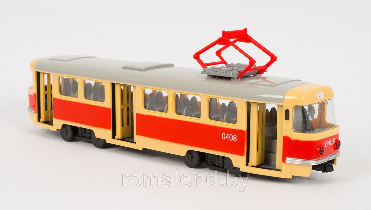Инерционный трамвай "Автопарк" (открываются двери, свет, звук) 9708A - фото 2 - id-p160496564