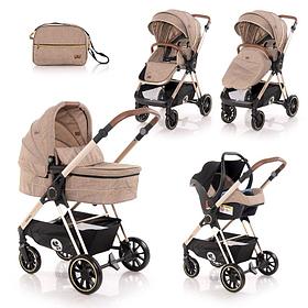 Детская модульная коляска Angel 3в1 Beige