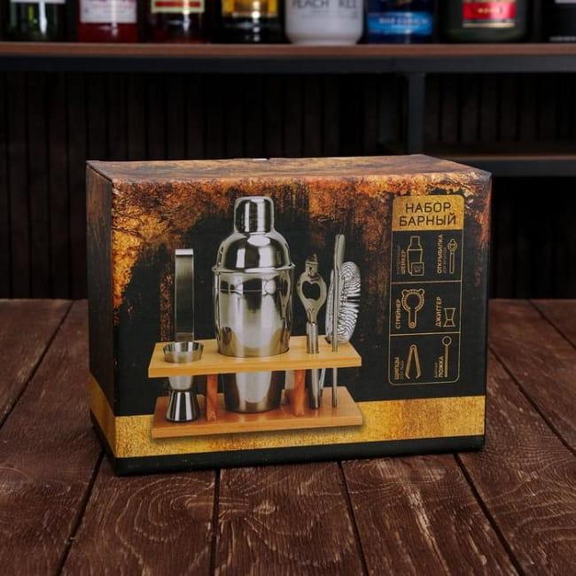 Премиальный набор бармена на деревянной подставке «Время расслабиться» - фото 3 - id-p160577304