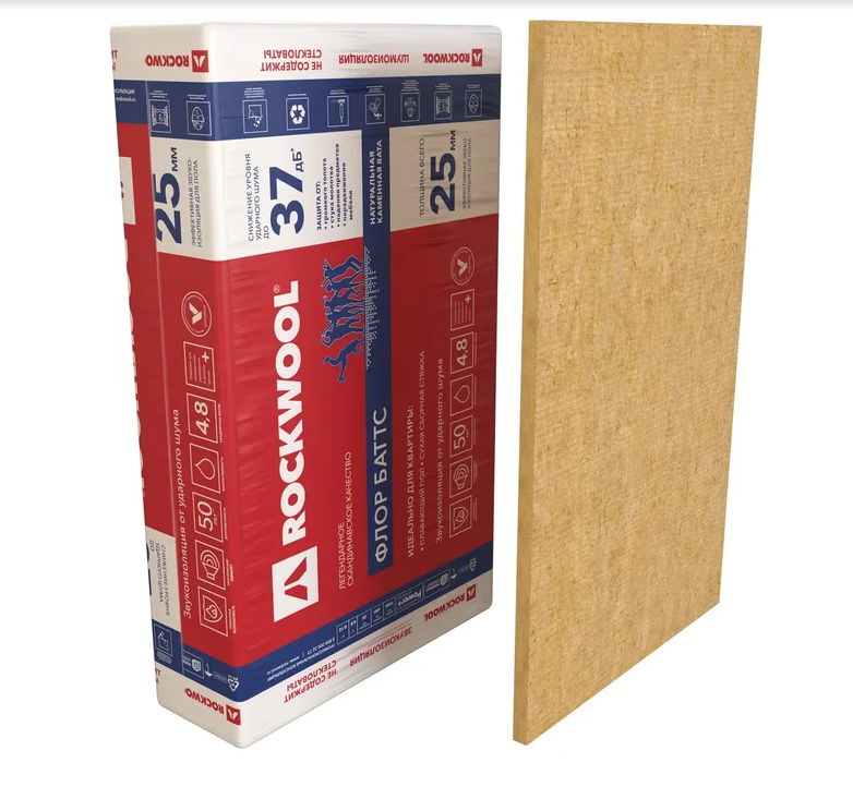 Утеплитель ROCKWOOL ФЛОР БАТТС 1000х600х25 - фото 2 - id-p58865512