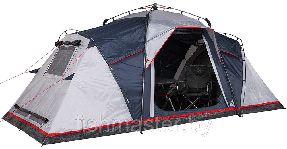 Палатка полуавтоматическая кемпинговая FHM Antares 4 black-out цв. Синий/Серый - фото 1 - id-p160578708
