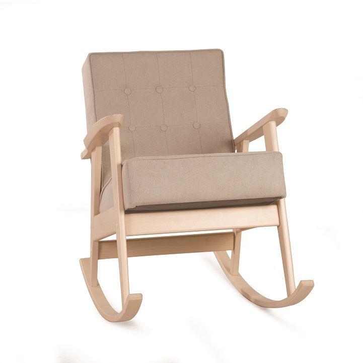 Кресло-качалка РЕТРО (беленый дуб / 03 - бежевый) - фото 2 - id-p160588086