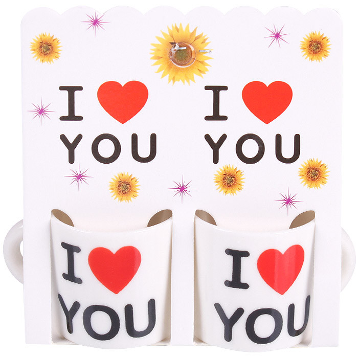 Сувенирный набор 2 кружки "I love you" - фото 1 - id-p160618146