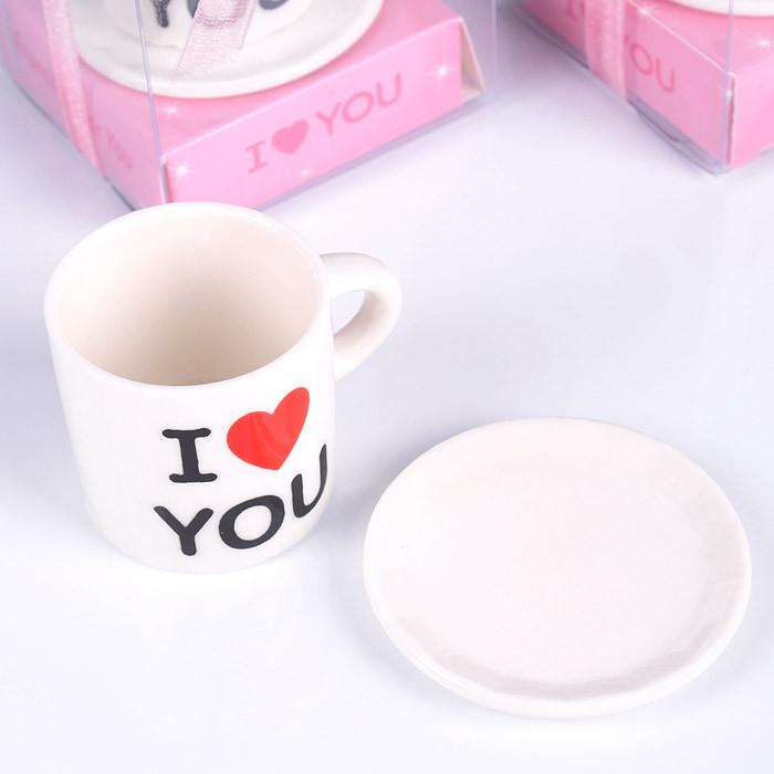 Сувенирный набор кружка с блюдцем "I love you" - фото 3 - id-p160618147