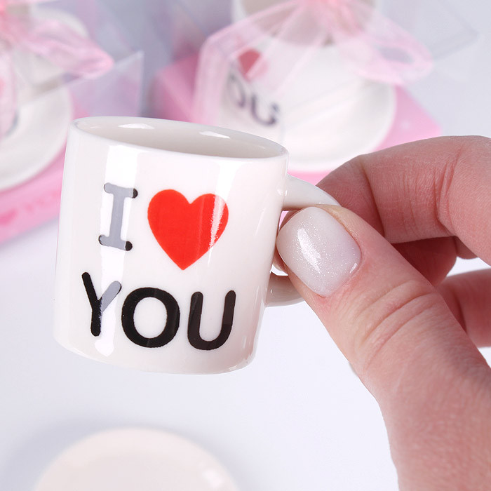 Сувенирный набор кружка с блюдцем "I love you" - фото 4 - id-p160618147