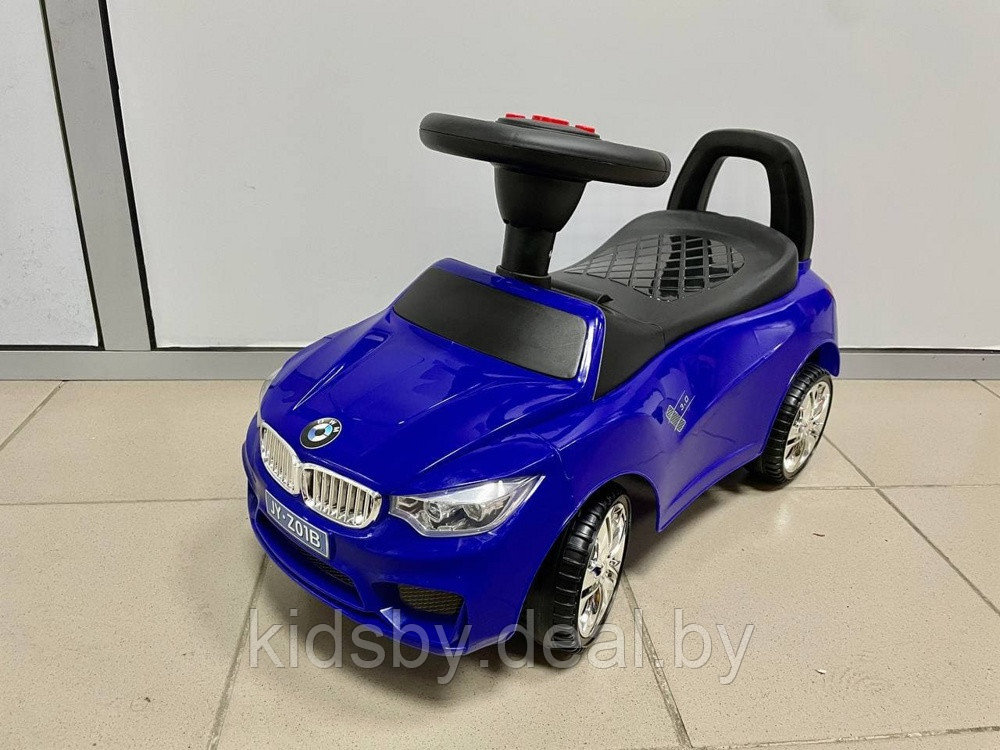 Детская машинка-каталка, толокар RiverToys BMW JY-Z01B (синий/черный) - фото 4 - id-p137552395