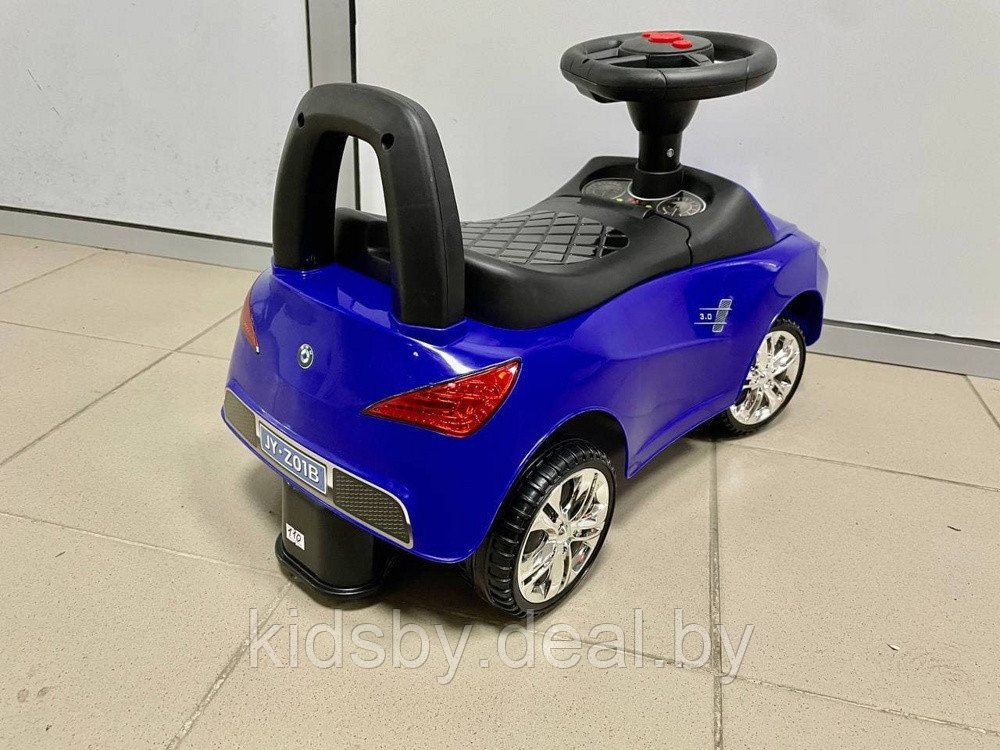 Детская машинка-каталка, толокар RiverToys BMW JY-Z01B (синий/черный) - фото 6 - id-p137552395