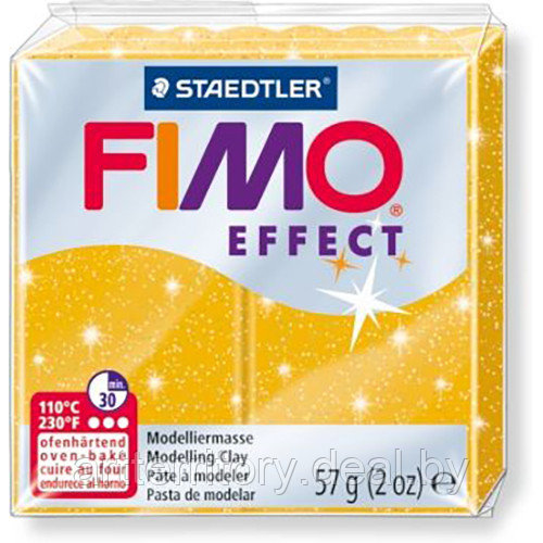 Паста для лепки FIMO Effect с блестками, 57гр (8020-112 золотой с блестками) - фото 1 - id-p160650514