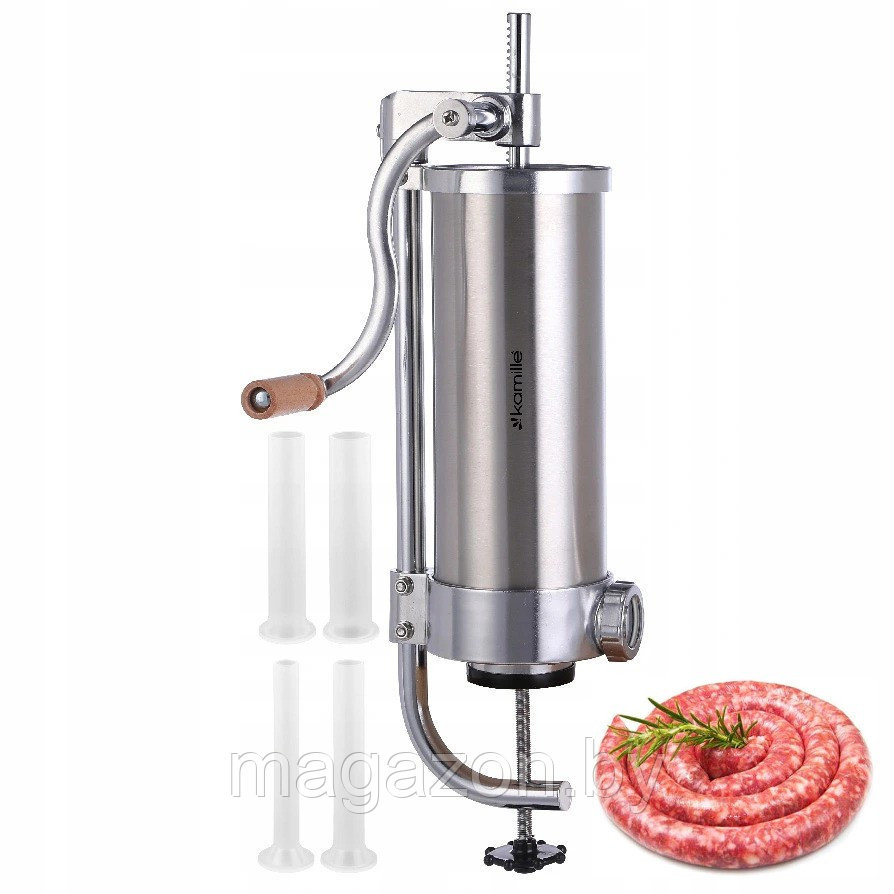 Шприц колбасный Kamille KM-6509 вертикальный 3 кг, нерж. сталь
