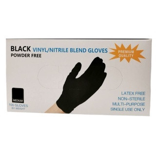Перчатки XS черные винило-нитриловые Wally Plastic 50пар/100шт.