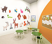 Комплект наклеек детских на стену "Животный мир"