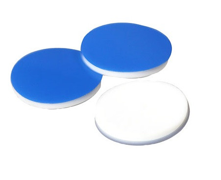 Септа для винтовых крышек 18мм, синий ПТФЭ / белый силикон, толщина 1,5 мм, (уп. – 100 шт.)