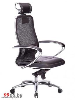Компьютерное кресло стул руководителя для компьютера Метта Samurai SL-2.04 Black Plus черное сетка