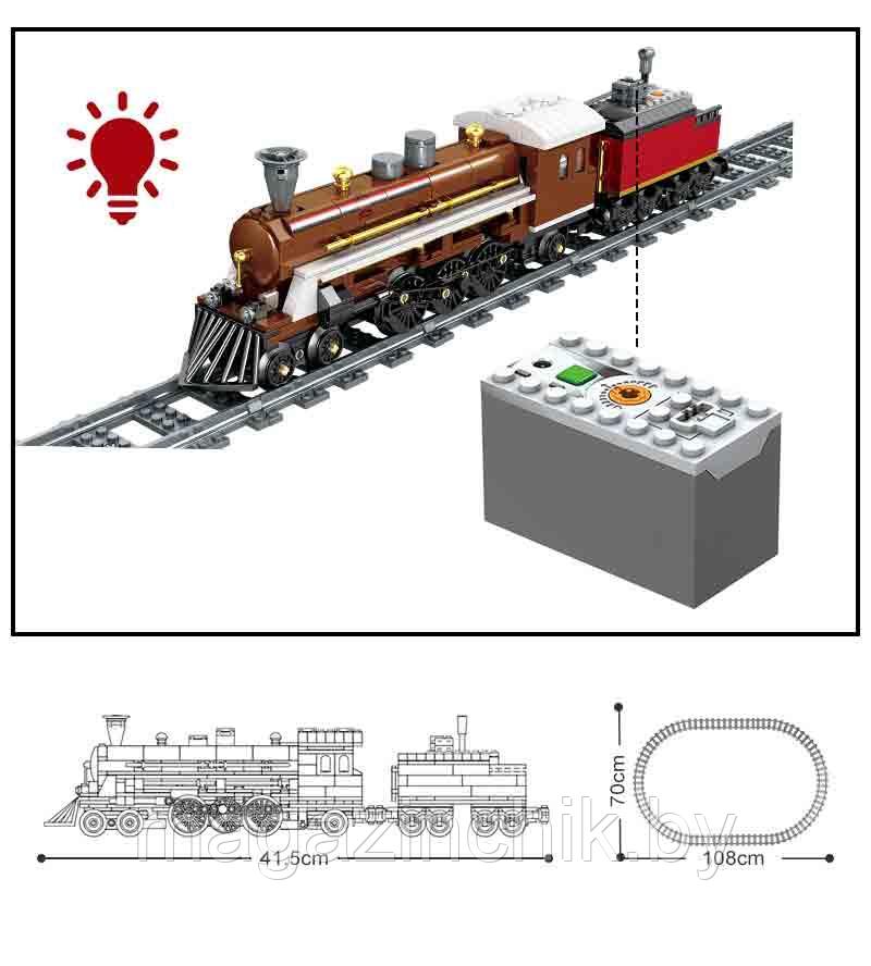 Конструктор Поезд на Диком западе Kazi 98250, на батарейках, аналог Лего - фото 2 - id-p160747725