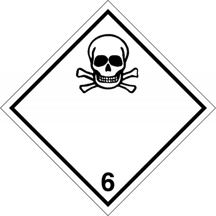 Наклейка: Знак опасности 6.1 "Токсичные вещества" 250х250 мм - фото 1 - id-p160755788