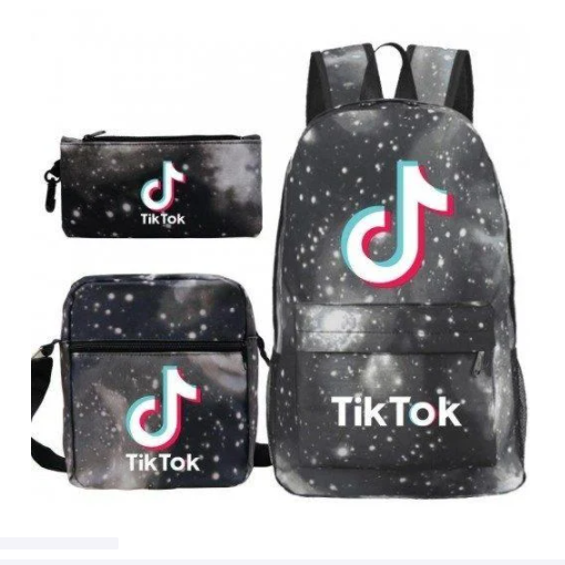 Набор из пенала, наплечной сумки и рюкзака с принтомTikTok!!! - фото 1 - id-p146775901