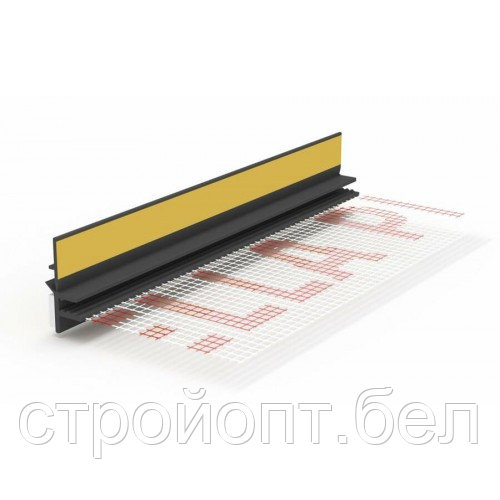 Оконный профиль примыкающий с сеткой BellaPlast (графитовый), 6 мм, 2,5 м, Польша - фото 1 - id-p160789671