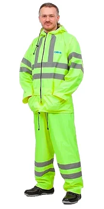Костюм влагозащитный сигнальный с СОП ExtraVision WPL (225 гр/м2) лимонный, фото 2