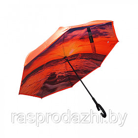 Умный зонт-трость POLPHIN UMBRELLA, закрывающийся наоборот (арт.9-7954)