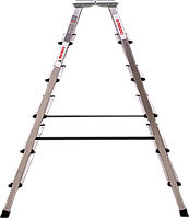 Лестница-стремянка алюминиевая двухсторонняя с увеличенной площадкой 260 мм "Новая высота" 2х6 ступеней серия