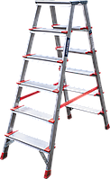 Лестница-стремянка алюминиевая двухсторонняя индустриальная "Новая высота" 2х6 ступеней серия NV5120 (5120206)
