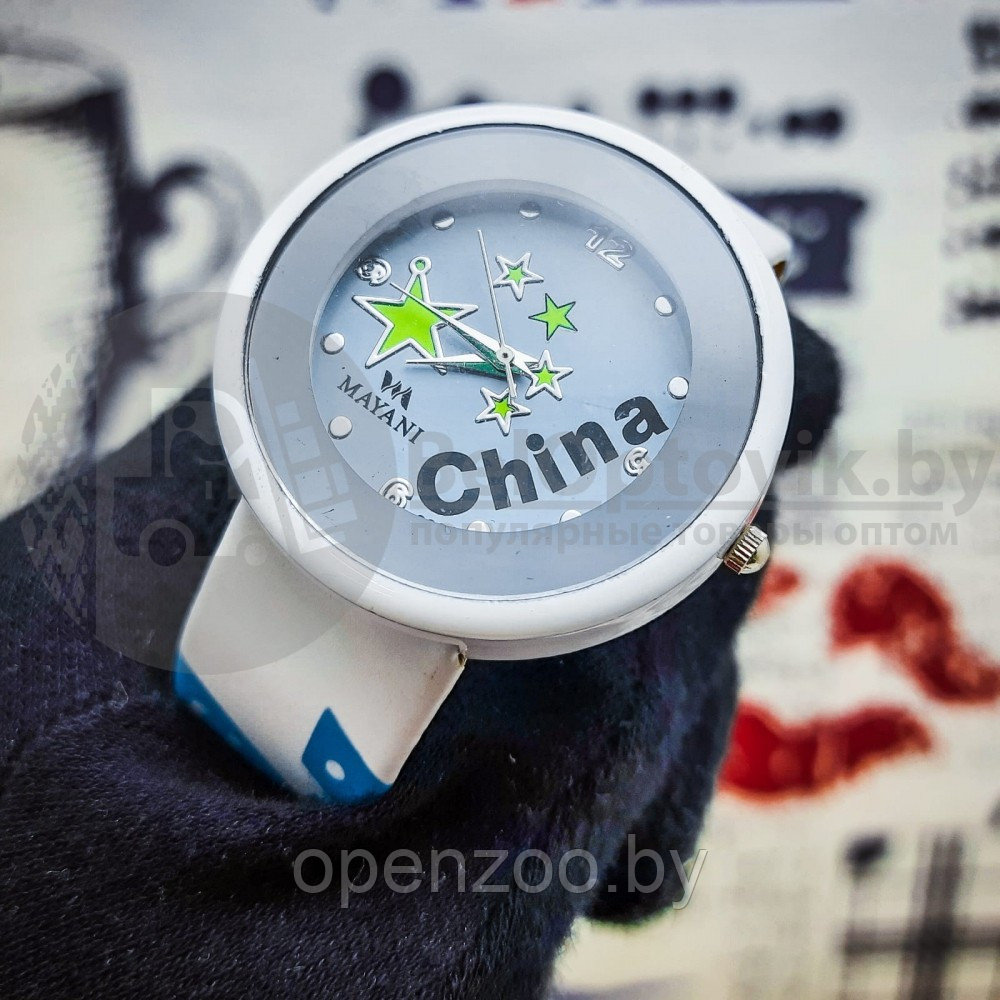 Часы наручные молодежные China (красный, черный, голубой) Черный - фото 2 - id-p118967530