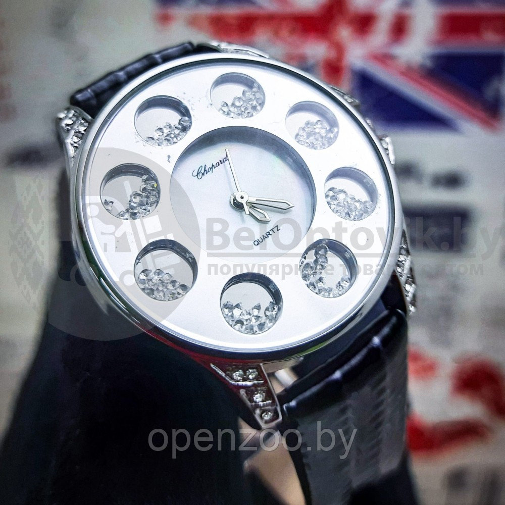 Часы женские Chopard Argent Geneve S9204 со стразами Черный - фото 7 - id-p118967532