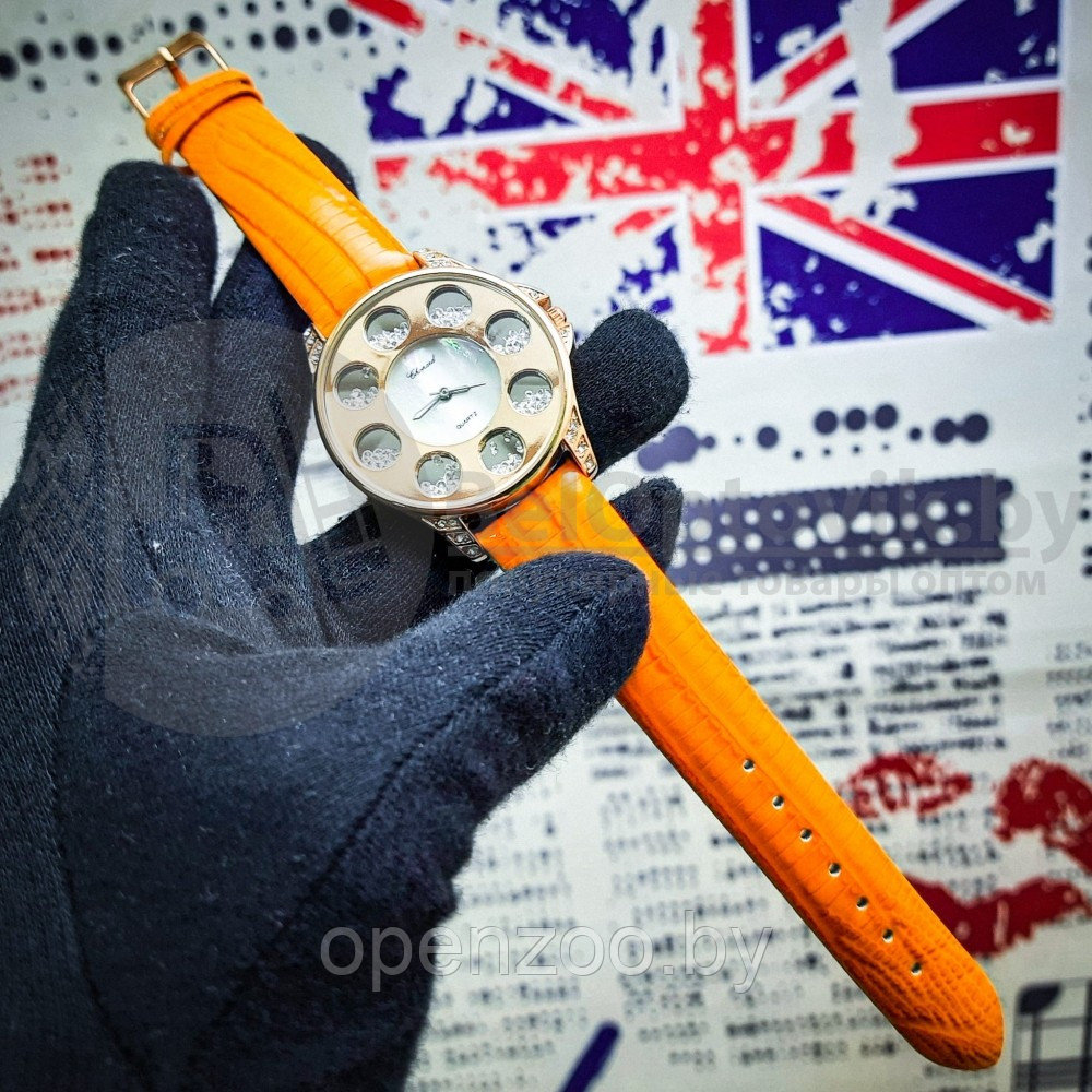 Часы женские Chopard Argent Geneve S9204 со стразами Коричневый - фото 10 - id-p118967535