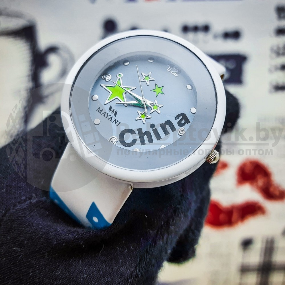 Часы наручные молодежные China (красный, черный, голубой) Голубой - фото 2 - id-p118969019