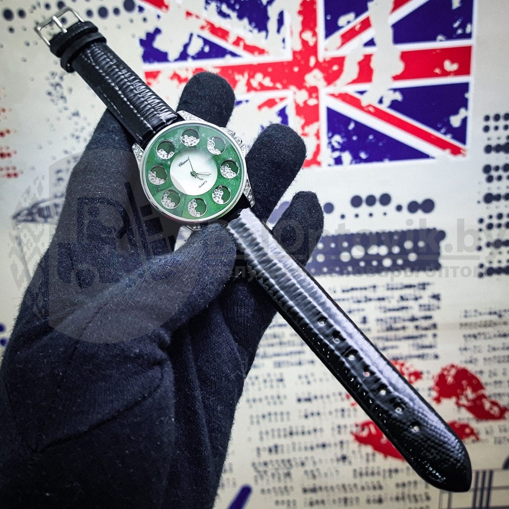 Часы женские Chopard Argent Geneve S9204 со стразами Черный - фото 9 - id-p118969020