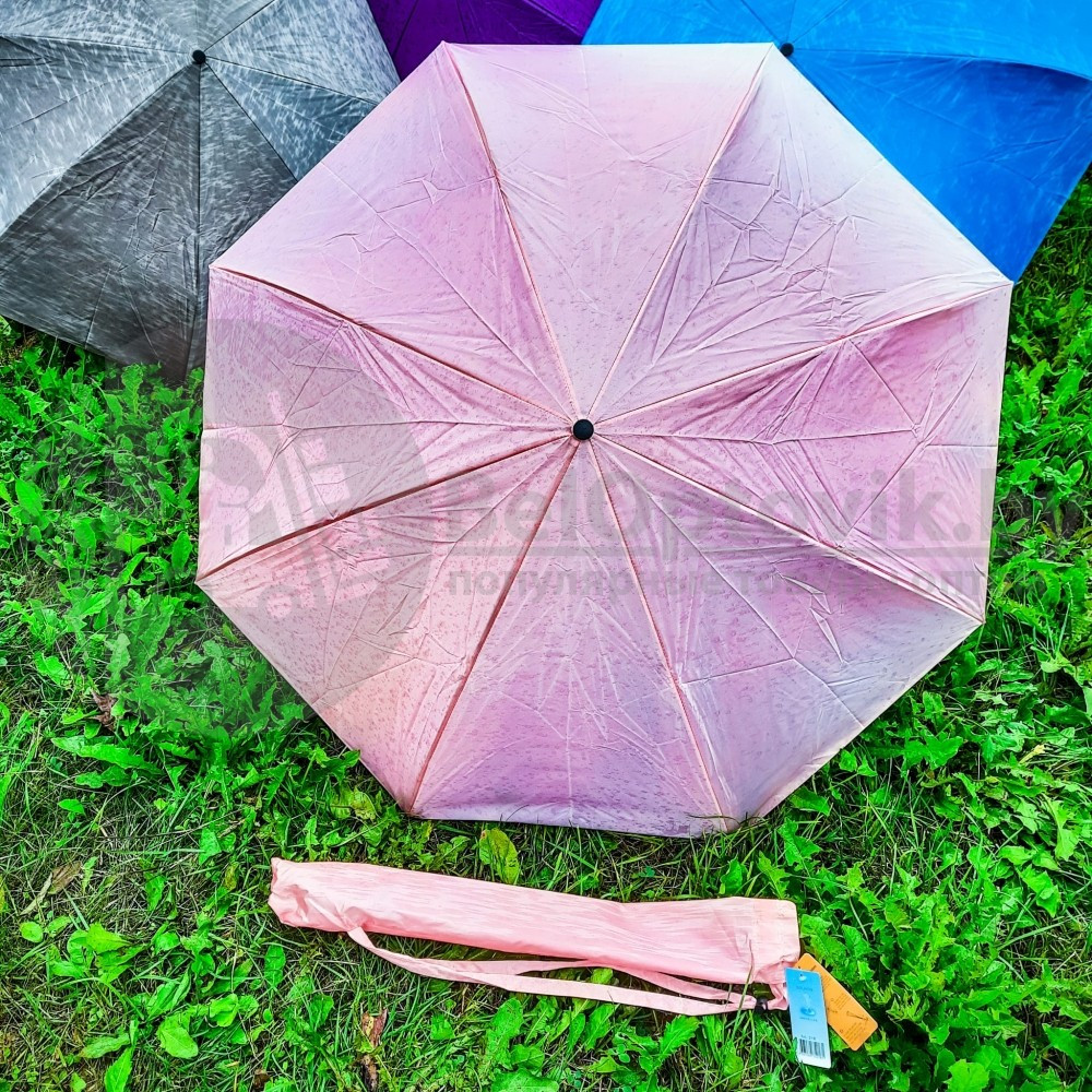 NEW Зонт наоборот двухсторонний UpBrella (антизонт) / Умный зонт обратного сложения Розовый цветок - фото 4 - id-p160831819