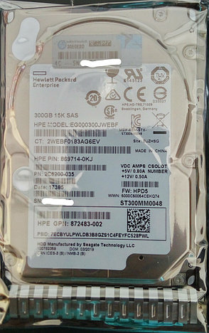 872475-B21 872735-001 Жесткий диск HP 300GB 10K 12G 2.5 SAS SC DS G8-G10, фото 2