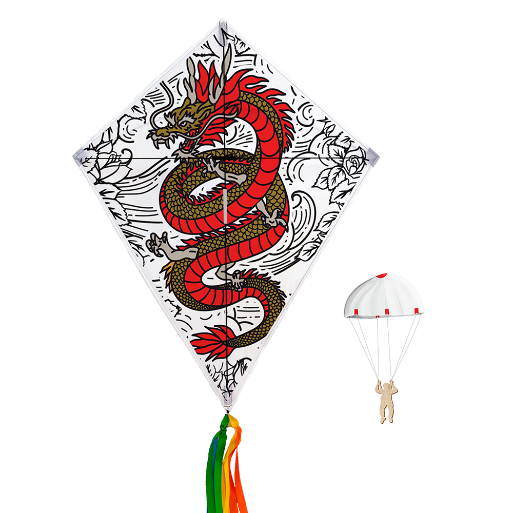 ОПТОМ Воздушный змей с парашютистами Парашютный десант «Дракон» - фото 2 - id-p160858286