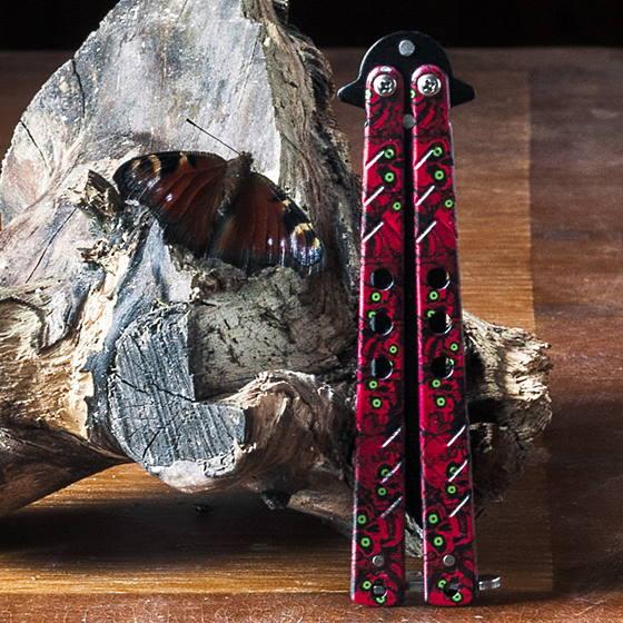 Складной нож бабочка Краcные черепа - фото 2 - id-p160868908