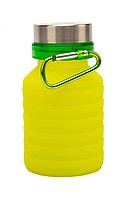 Бутылка для воды силиконовая складная с крышкой и карабином 500 мл Bradex TK 0271