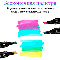 Набор двусторонних маркеров для скетчинга 204 цвета в чехле, фото 3
