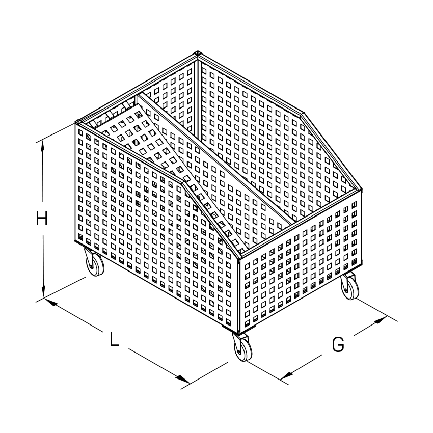 Контейнер для овощей с перегородкой и регулируемым дном Stahler Garden H=500 L=800 G=600 (N-KR 03806050) - фото 2 - id-p160887640