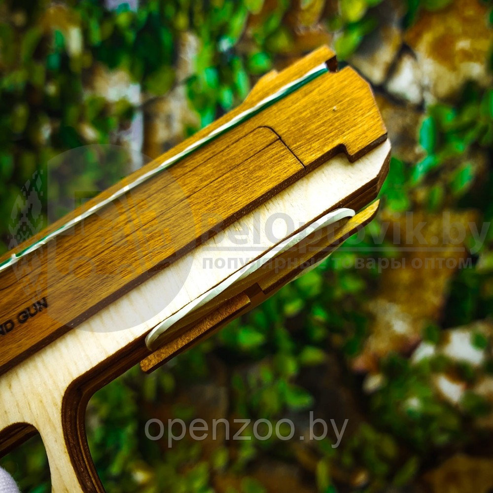 Игрушка - модель деревянная: Деревянный пистолет резинкострел. Модель М9 многозарядная - фото 2 - id-p160887938