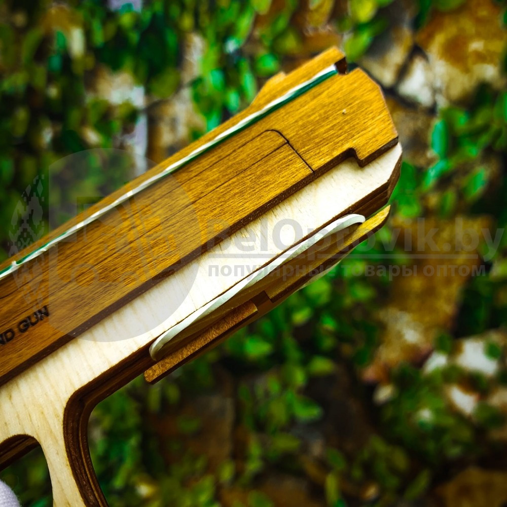 Игрушка - модель деревянная: Деревянный пистолет резинкострел. Модель М9 многозарядная - фото 2 - id-p160888437